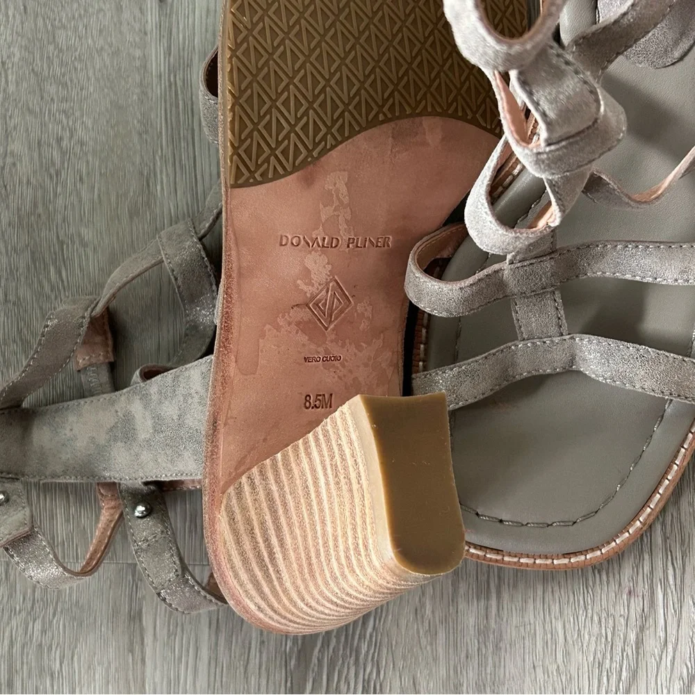 Donald J. Pliner Olive Suede Strappy Block Heel Sandal